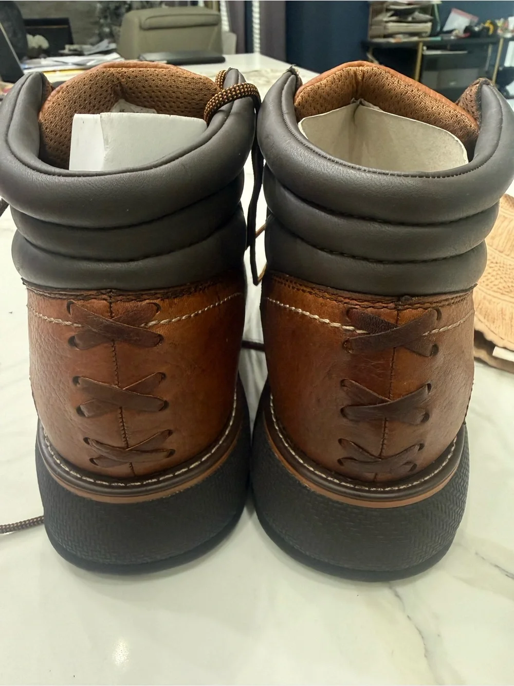 P. Miller Men's Brown Leather Boots. vintage